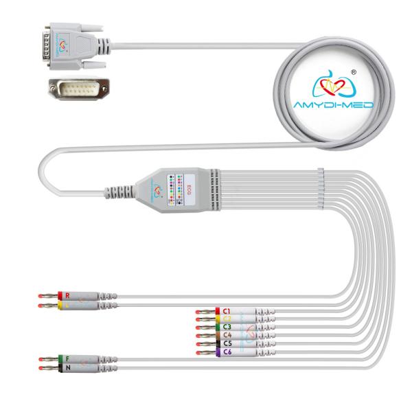 Medical DB15P 4.0 Banana 10 Lead ECG Cable Compatible Nihon Konden Biocare