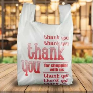 Biodegradable PLA T Shirt Compostable Grocery Bags For Take Out