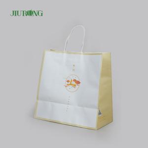 China Eco Friendly Gift Biodegradable Paper Bag 350mm With Handle Bread factory