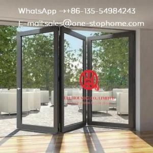 China Glass panel,Waterproof veranda double glazing aluminum bi folding door,folding aluminum door partition factory