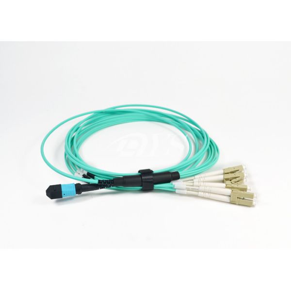 China High Performance MPO/MTP 8 Core Fiber Optic MPO To LC Patch Trunk Cables factory