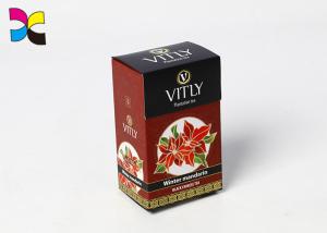 China Tea Case Golden Foil Colored Cardboard Boxes , Retro Flower Code Bar Printed Retail Boxes on sale