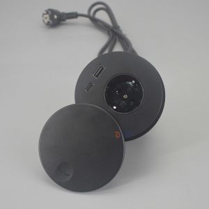 China Round Desktop Power USB Type C Sofa Socket With Rotate Cover For Furniture on sale China Round Desktop Power USB Type C Sofa Socket With Rotate Cover For Furniture on sale