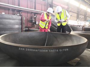 China 5mm 5000mm Hemispherical Elliptical Dish Head End Ss316L Ellipsoidal Shaped factory
