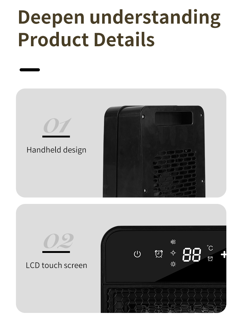 Portable 1500W Electric Fan Heater for Winter Room Household Space PTC Ceramic Heater