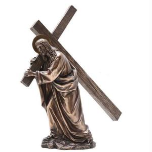 China Religion Large metal Jesus cross bronze sculpture,customized bronze statues, China sculpture supplier factory