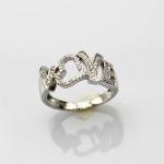 925 Silver Ring Pave Clear Rhinestone Love Ring(JR078)