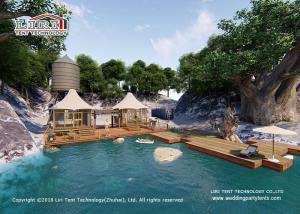China Glass Wall System Luxury Glamping Tents Fire Retardant DIN4102 B1 / M2 factory