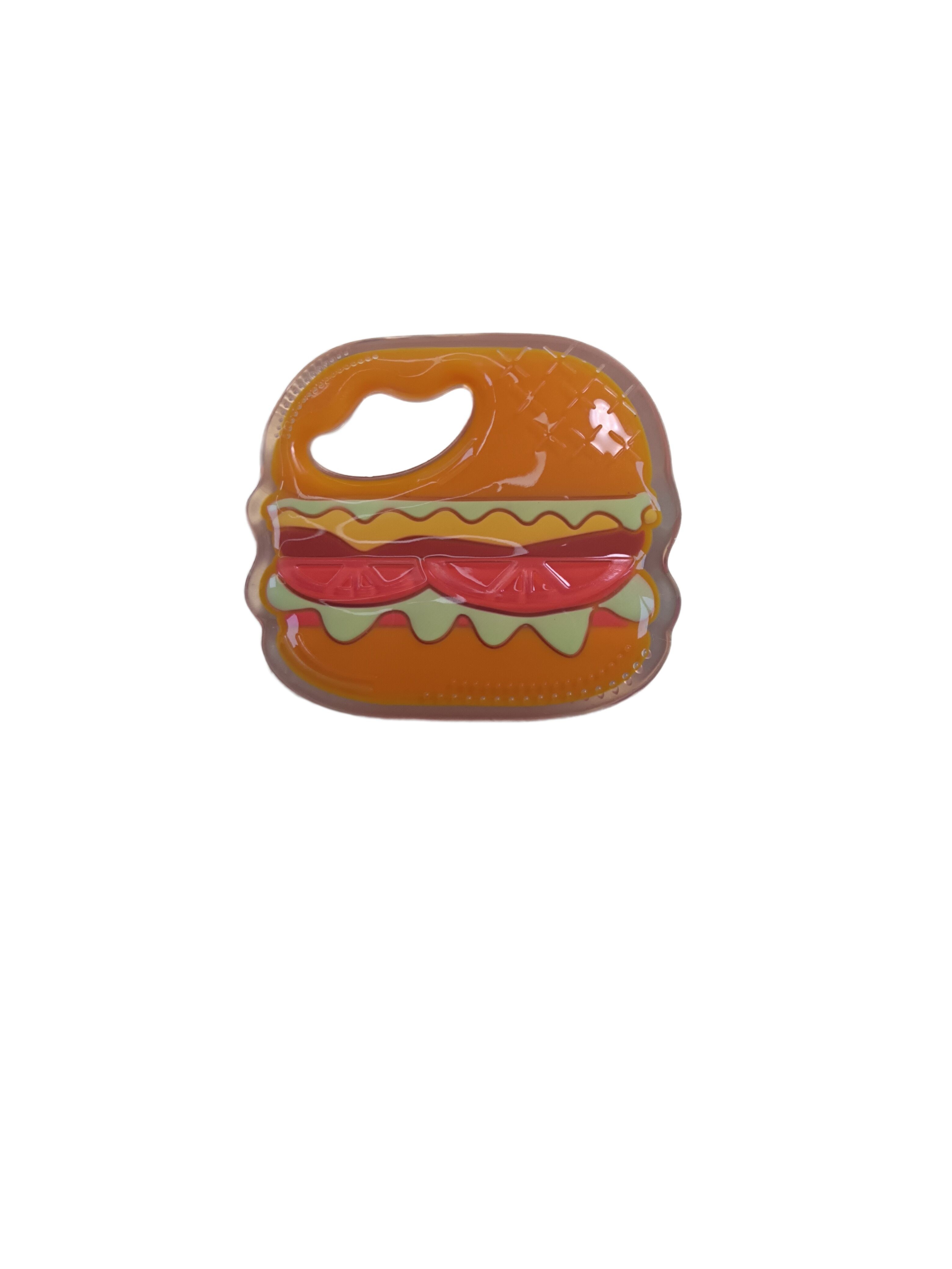 JOURJOY Silicone Handheld Teether Hamburger Ice Cream Cone With Size Is 8*7.3cm And Weight Is 36 Gram
