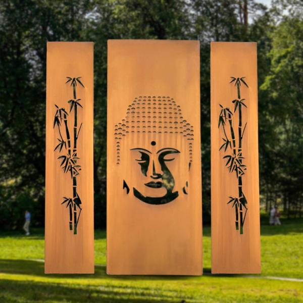 1500mm Corten Steel Screens GN-SH-204 Laser Cut Privacy Divider Metal Garden