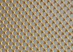 Decorative Metal Mesh Curtain Aluminum Gold 6mm X 6mm Customizable Room Divider