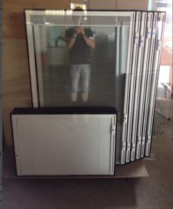 China 50MM 1.2M Glass Panels With Blinds Inside Glass For French Doors Noiseproof factory