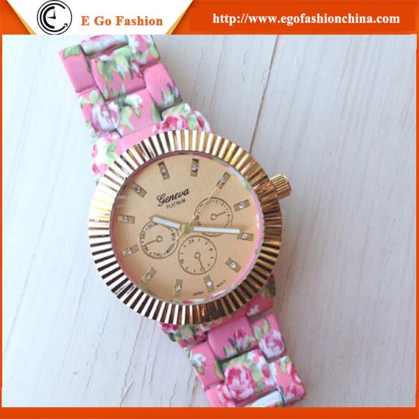 Luxury Branding Watches for Woman Female Dress Watch Geneva Ceramic Watch Rose