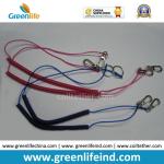 Short Spring Steel Fishing Coiled Pole Leash Plastic Anti-drop Tether w/Heavy