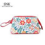 Vintage Floral Printed 220mm Length PU Cosmetic Bag