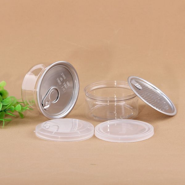Sealable Jar Wide Mouth With Aluminum Lid And PE Lids Nuts And Cookies Storage Containers Candy And Snack Jar Transparent Food Grade Jam Jar Plastic