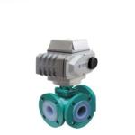 Fluorine Dn80 Chemical Resistant Floating 3 Way Electric Ball Valve