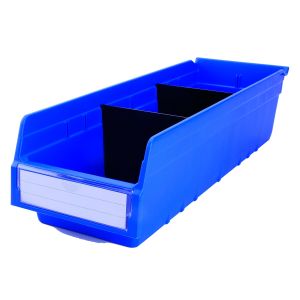 Office Classification Simplified with Stackable Plastic Shelf Bins in Solid Box Style