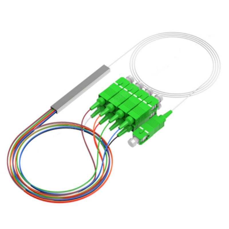 1 * 8-way ABS Box SC APC UPC Multiplexer FTTH Optical PLC Splitter for GPON EPON Fiber