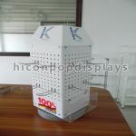 Hanging Peg Hook Counter Display Racks Fixtures With Rotating