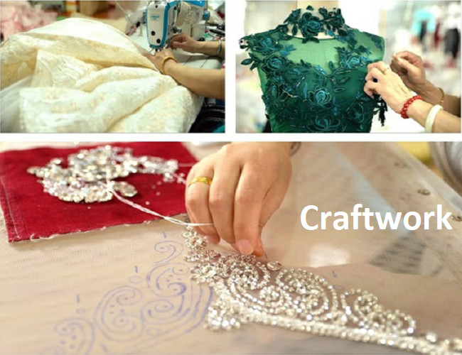 Luxury Heavy Beading Green Satin Prom Dress Perspective Long Sleeve Floor Length