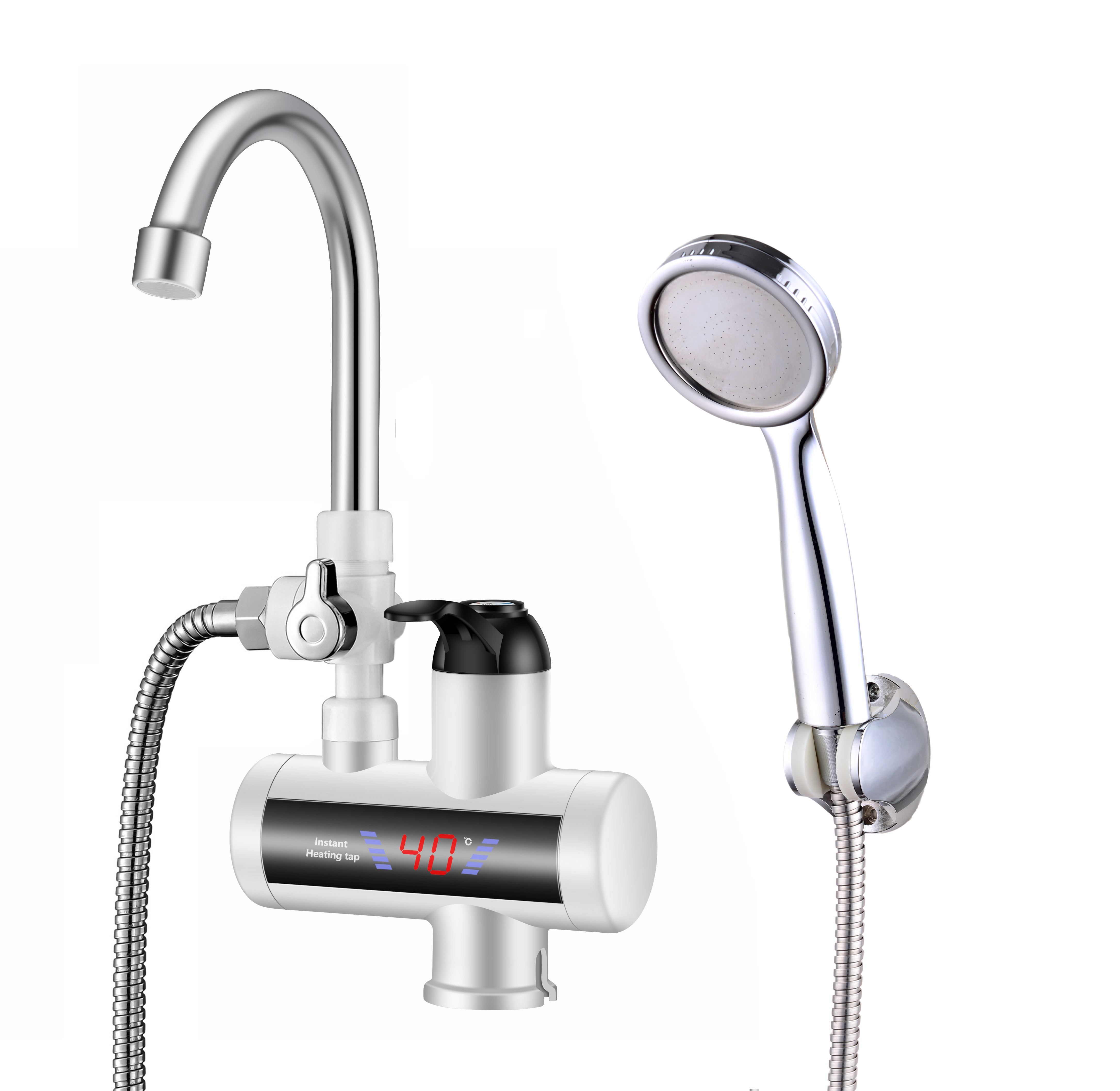 3kw Deck Mounted Heater Faucet 3-5s Shower Faucet With Temperature Display
