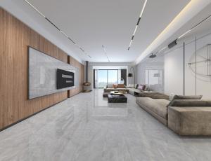 China ISO9001 1152SQM Polished Glazed Tiles , 80x80cm Grey Marble Porcelain Floor Tile factory