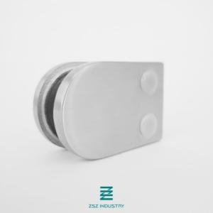 China Stainless Steel Balustrades Glass Railing Clamps D Model Silver Color H45mm X W63mm factory