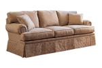 Contemporary Khaki Color 3 Seater Fabric Sofa High Density Sponge Cushion For