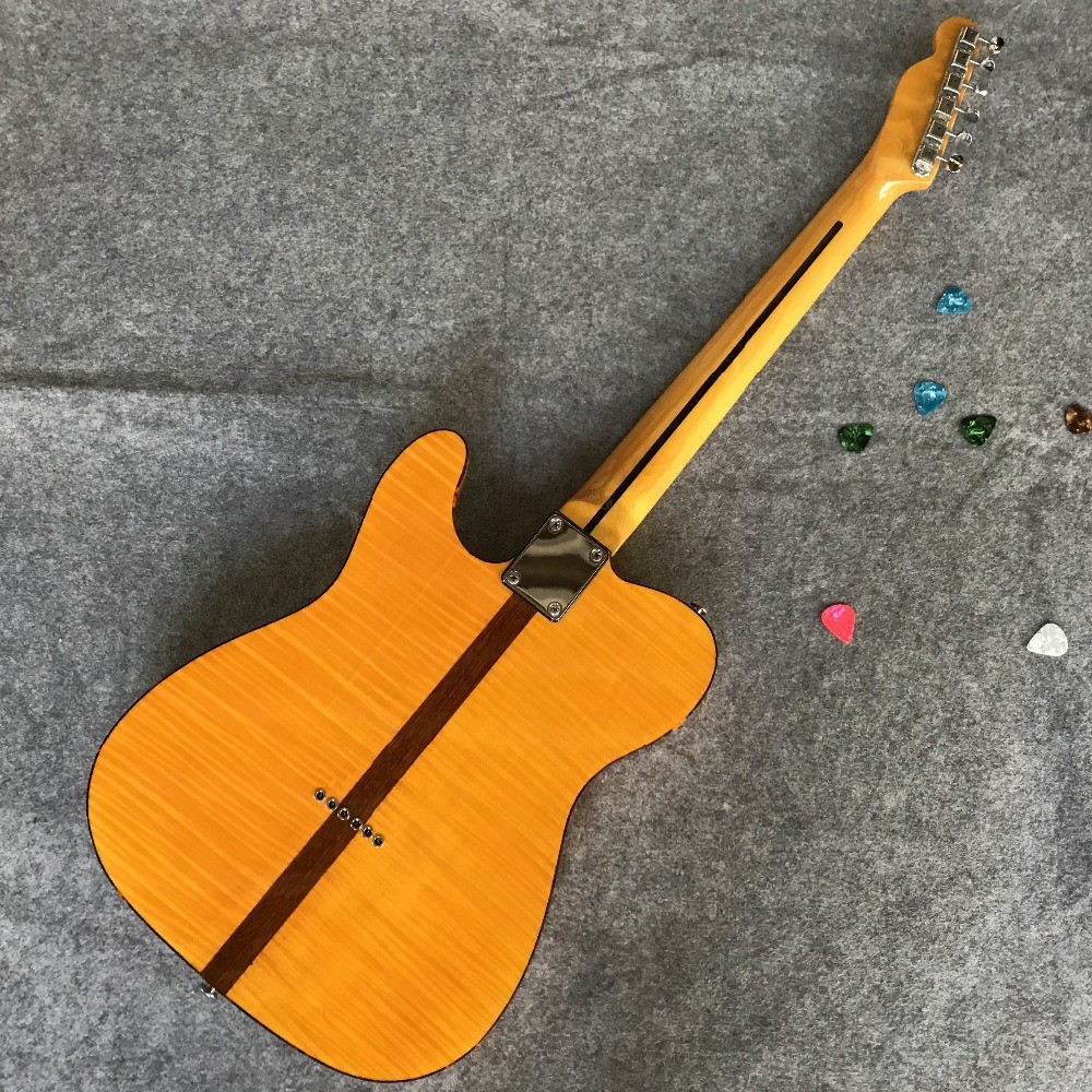 High Quality Avril Ramona Lavigne electric guitar yellow craftsmanship tele guitar free shipping