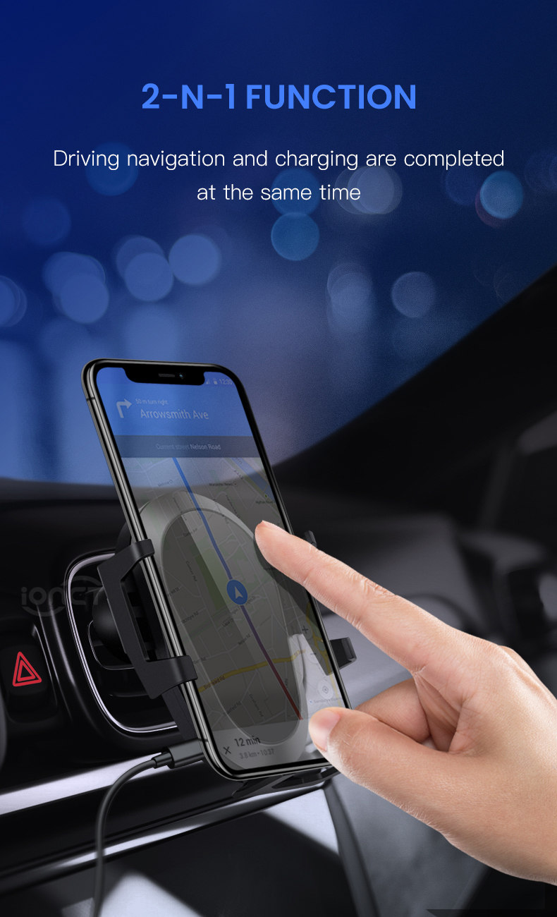 7.5W Qi Wireless Car Charger Air Vent Gravity Scale 145g