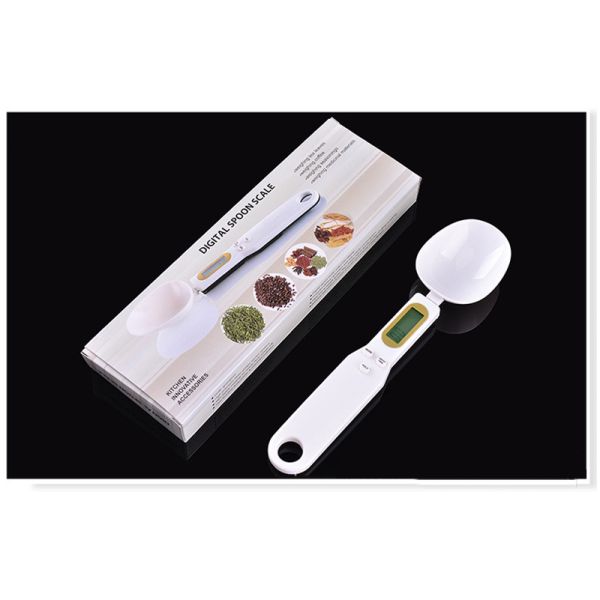 ABS Plastic Rayshine 500G Digital Food Scale with LCD Display Double Head Battery Kitchen Spoon Set