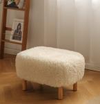 Plush Fabric Cashmere White Wool Chair Minimalist Modern Ins Style