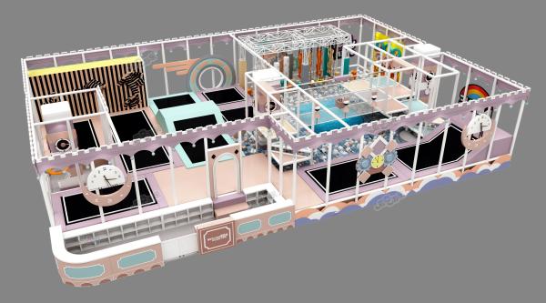 200 Squares Dream Indoor Playground OEM Adventure Indoor Playground With