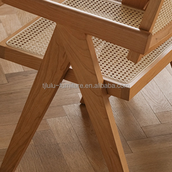 Comfortable Fabric Upholstered Rattan Wicker Chair for Home and Restaurant Dining Experience