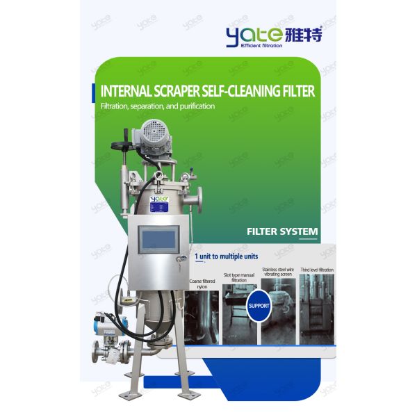 Mango Fruit Juice Solid Liquid Impurity Filter Machine with Automatic Internal Scraper and Self Cleaning Filter Housing