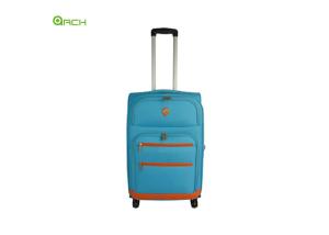China Spinner Wheels 3 Front Pockets 600D Polyester Trolley Bag factory