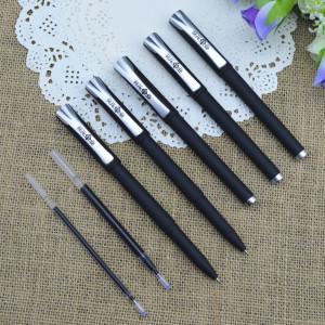China Gel pen,Promotional gel-ink pen with cap, Black rubber gel-ink pen factory