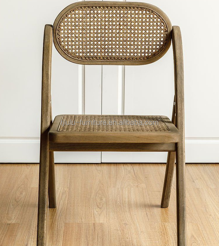 Folding Rattan Chair for Office Dining and Weddings NO Folded Solid Wood Style