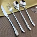 Silver Stainless Steel Cutlery Dinner Knife / Fork / Spoon High-grade Banquet