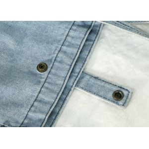 Light Jean Blue Cotton Tote Bag , Double Handles Cotton Canvas Tote With Inner