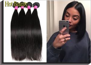 China Brazilian Straight Virgin Human Hair Extensions Natural Black 10&quot;-32&quot; 100% Virgin Hair factory