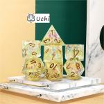 Yellow Crystal Color Band Resin Boarding Dice Set dnd dice