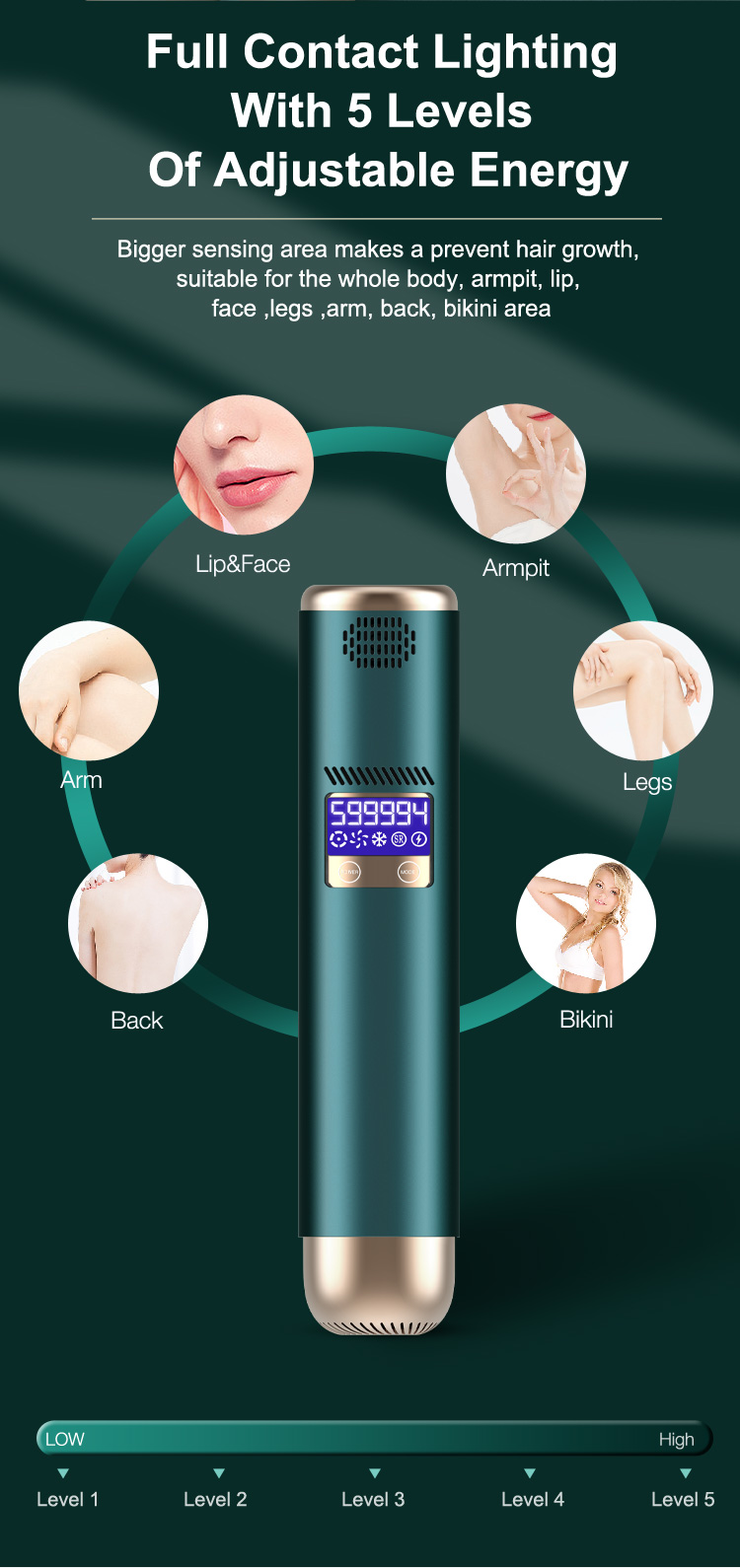 Laser Ipl Sapphire Hair Removal Machine 600000 Flashes Painless With Cooling Function