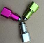 Rapid Colored Lightning Cable Car Charger Metal Housing Two Charging Ports