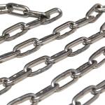 8MM Stainless Steel Heavy Duty Link Chain DIN766 SS304 SS316 Test Load 48kN