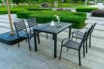 5 Pieces Extendable Modern Black China Manufacturer Wood Metal Chairs Patio