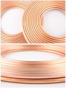 China Cold Drawn Hollow Copper Tube C1100 Air Conditioning Coil Tinned factory