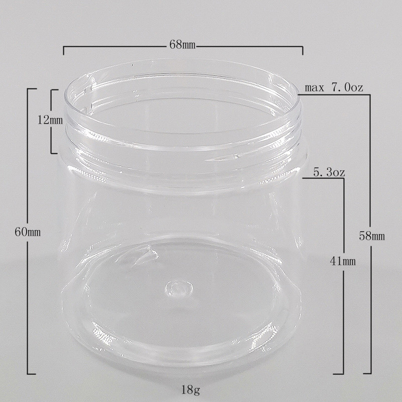 Transparent Food Capsule Snack Storage 5.3oz Screw Top Plastic Jars