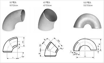 ASTM A403 Stainless Steel Pipe Fitting , BW ( Butt Welded ) Fittings,BW ELOBW